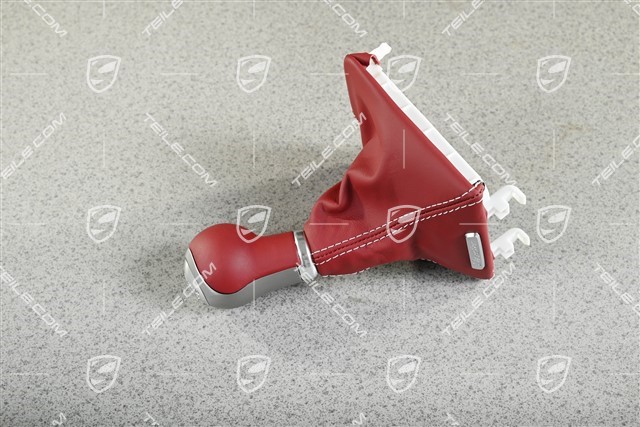 Schalthebelknopf, Bordeauxrot Leder / Carbon, 6-gang schaltgetriebe