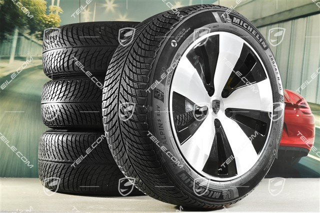 20-inch Macan winter wheel set, rims 7,5J x 20 ET32 + 10J x 20 ET49 + Michelin Pilot Alpin 5 SUV winter tyres 235/55 R20 + 285/45 R20, black high gloss