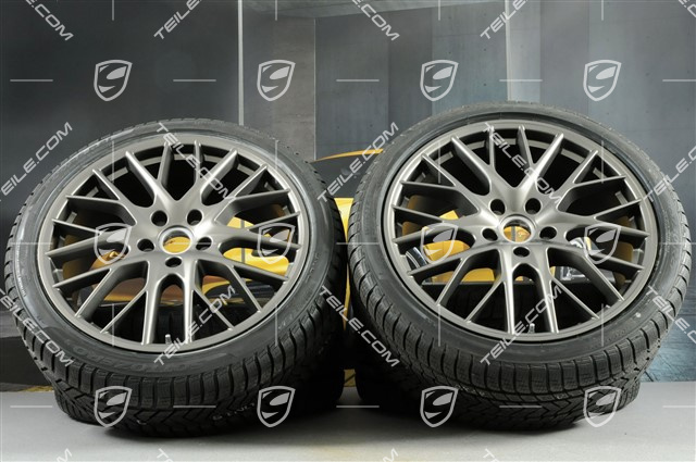 21-inch winter wheels set "SportDesign", rims 9,5 J x 21 ET71 + 10,5 J x 21 ET71 + NEW Pirelli Sottozero III winter tires 275/35 R21 + 315/30 R21, Platinum satin-matt