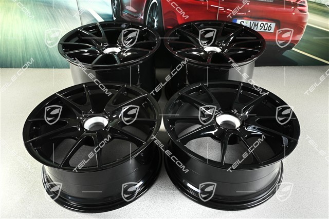 19" Komplet felg GT3 II RS 4.0 / GT2 RS, czarne, przód  9J x 19 ET47+ tył 12J x 19 ET48