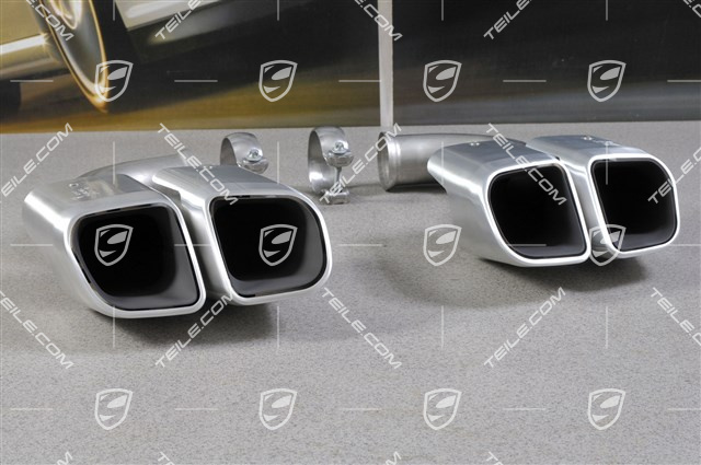 Sport Endrohr, aus poliertem Edelstahl, 4-Rohr Optik, Satz (L+R)