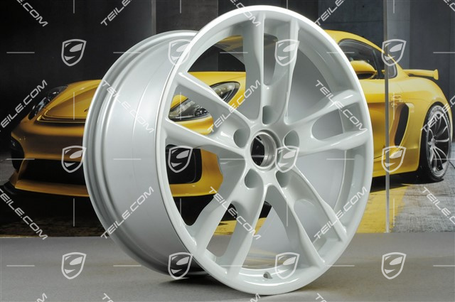 19" Boxster S III Felgensatz, 8J x 19 x ET 57 + 9,5J x 19 x ET 45, Felgenstern in Weiß