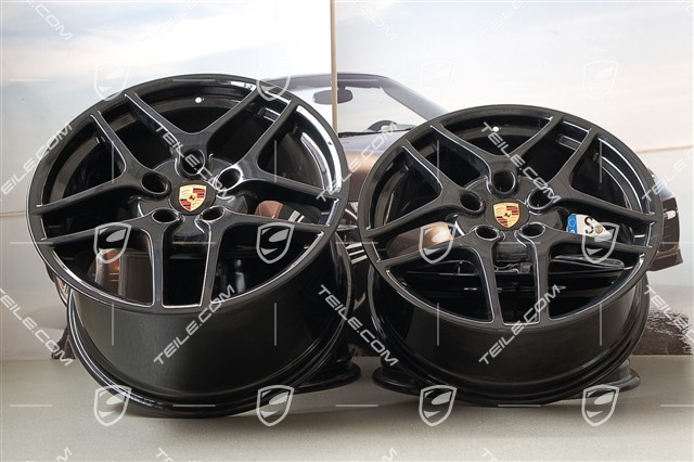 19" Felgensatz Carrera S II (Facelift), 8J x 19 ET57 + 11J x 19 ET67, schwarz