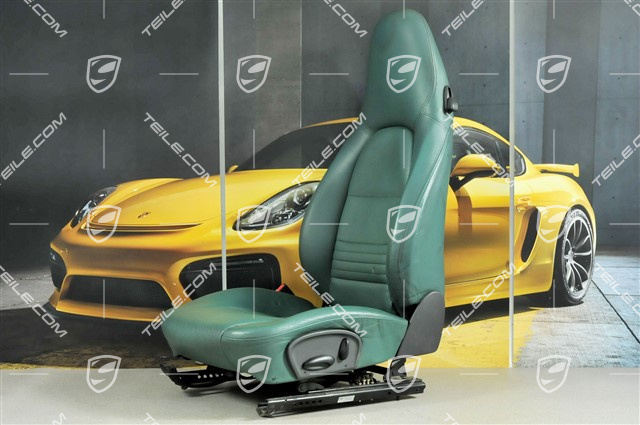 Seat, manual adjustable, leather, Nephrite green, damage, L