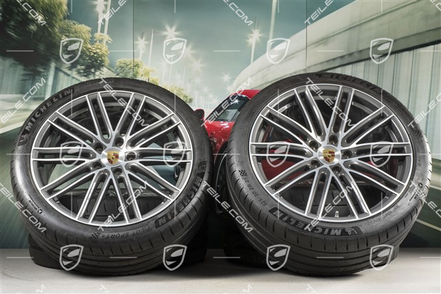 21" Turbo IV Sommerräder, Felgen 9,5J x 21 ET71 + 11,5J x 21 ET69 + Michelin Sommerreifen 275/35 ZR21 + 325/30 ZR21, mit RDK-Sensoren, nur für Turbo S E-Hybrid