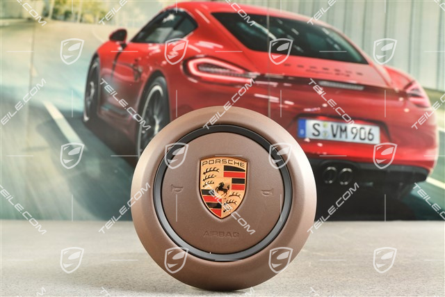 Airbag unit, leather, Black/Truffle brown