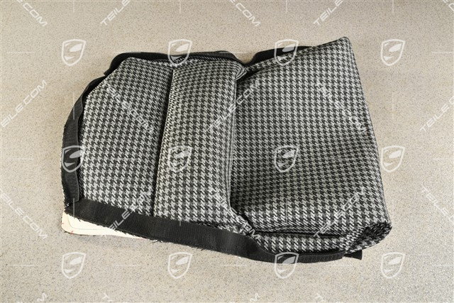 Sitzkissenbezug, Schalensitz klappbar, Stoff, Muster Pepita, Schwarz / Dunkelsilber, L=R