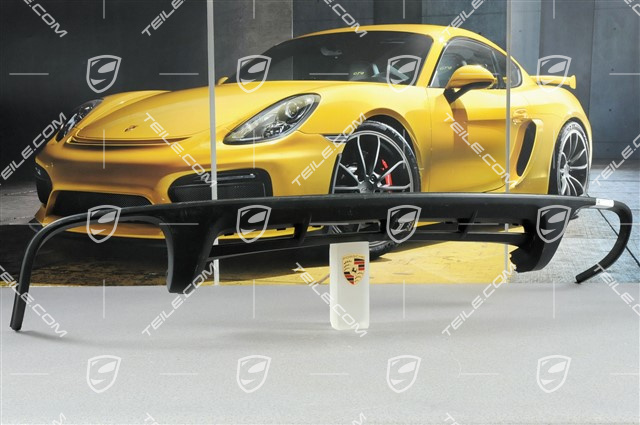 Rear bumper spoiler / lower part trim, Aerokit / GTS, car with trailer coupling, black matte