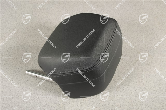 Head rest, rear, Leather, Black, Center