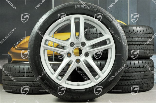 19-inch Panamera Turbo summer wheel set, front 9J x 19 ET60 + rear 10J x 19 ET61 + tyres 255/45 ZR19 + 285/40 ZR19 TPMS