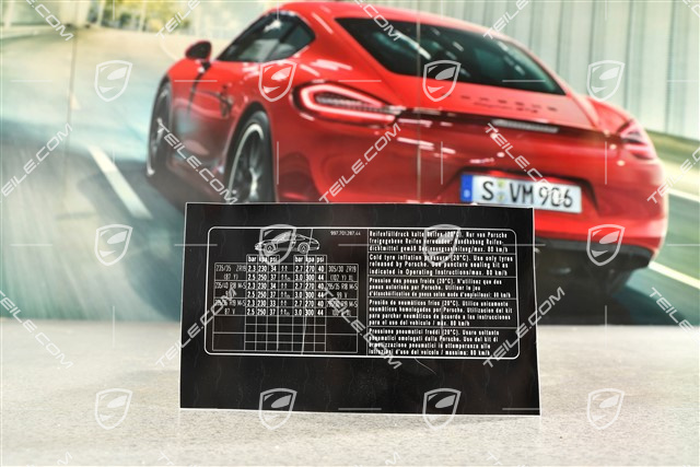 Klebeschild / Hinweiss / Kennschild für Reifendruck Turbo
