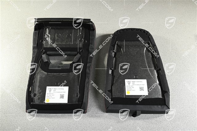 Seat cushion and backrest, 3D printed body-shaped bucket seat with medium degree of hardness