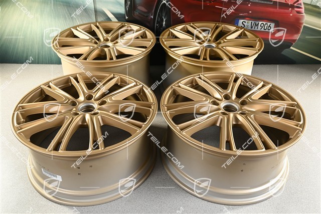 21" Felgensatz Panamera Exclusive, 9,5J x 21 ET71 + 11,5J x 21 ET69, Aurum