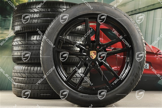 20" Cayenne Sport Sommerräder Satz, Felgen 9J x 20 ET50 + 10,5J x 20 ET64 + Sommerreifen 275/45 R20 + 305/40 R20, mit RDK-Sensoren