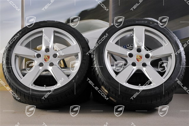 19" Cayman S Sommerräder Satz, 8J x 19 ET57 + 9,5J x 19 ET45, Reifen 235/40 ZR19 + 265/40 ZR19