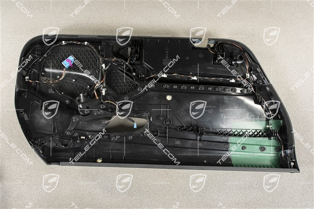 Türverkleidung, Leder, Schwarz, Zierleiste Mahagoni, R