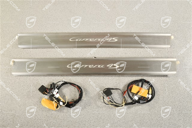 Blende, Einstiegleiste, Satz, mit Beleuchtung, Edelstahl, Carrera 4S