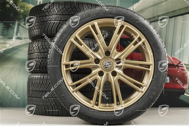 20-inch winter wheels set "Exclusive Design", rims 9,5 J x 20 ET71 + 10,5 J x 20 ET71 + Michelin Pilot Alpin 4 winter tires 275/40 R20 + 315/35 R20, Aurum satin mat