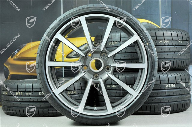 20" Carrera Classic koła letnie komplet, felgi 8J x 20 ET57 + 10J x 20 ET45 + opony letnie Pirelli 235/35 ZR20 + 265/35 ZR20, z czujnikami ciśnienia