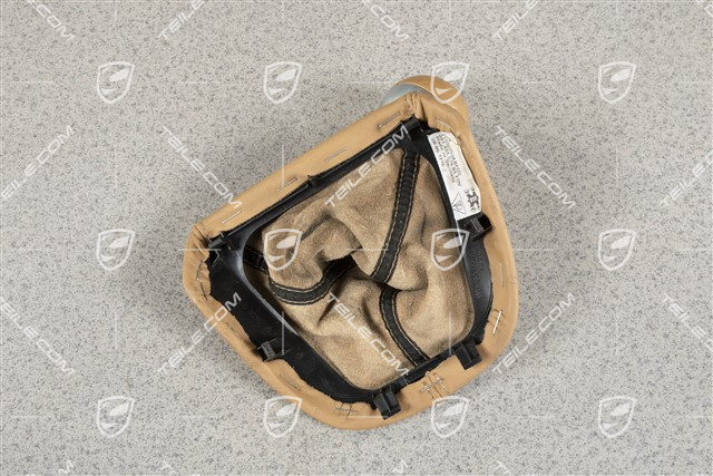 Schalthebelknopf, Sandbeige, Leder / Aluminium, 6-gang schaltgetriebe