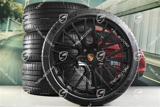 22-inch Cayenne Coupé RS Spyder summer wheel set, rims 10J x 22 ET48 + 11,5J x 22 ET52 + Michelin summer tyres 285/35 R22 + 315/30 R22, with TPMS