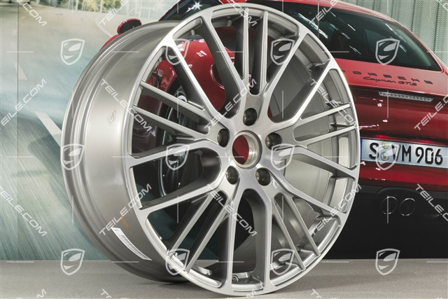 21" Felgensatz Panamera Exclusive Design Sport, 9,5J x 21 ET71 + 10,5J x 21 ET71, in Platinsilber-Metallic