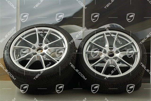 20" Komplet kół zimowych Carrera S (III) , felgi 8,5J x 20 ET51 + 11J x 20 ET52 + opony zimowe Michelin 245/35 ZR20 + 295/30 ZR20 (DOT/rok prod. 2014), bez czujników ciśnienia
