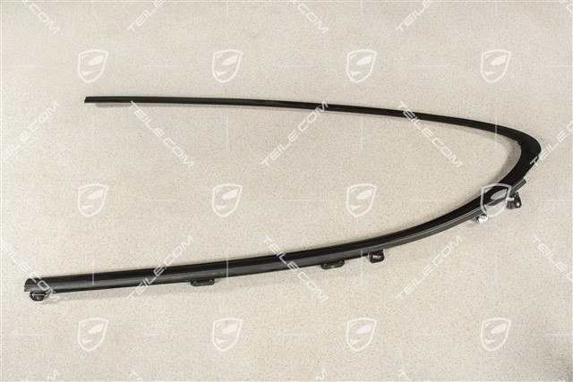 Moulding, Door channel, incl. sealing, rear, Black, L