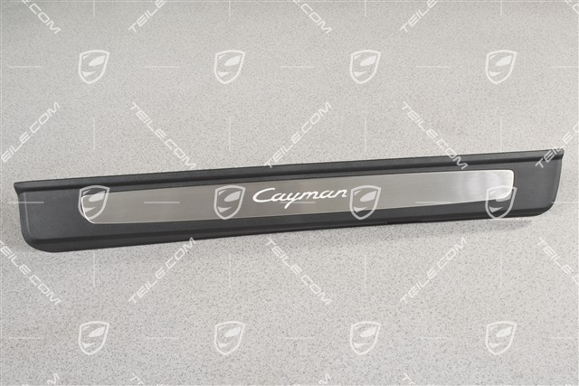 Einstiegleiste, Edelstahl, mit Beleuchtung, mit Schriftzug "Cayman", L
