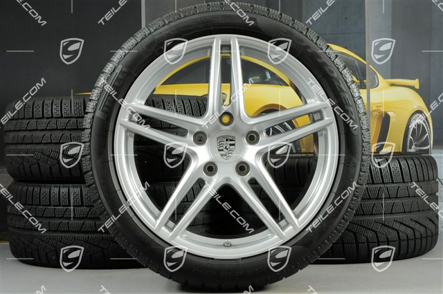 19" Koła zimowe, komplet "Carrera", felgi 8,5J x 19 ET50 + 11J x 19 ET77 + NOWE opony zimowe Pirelli Sottozero II 235/40 R19 + 295/35 R19