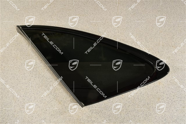 Side window with moulding, Black, Privacy, L