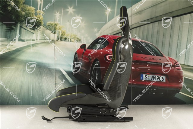 918 Spyder Bucket seat, black/acid green leather, R