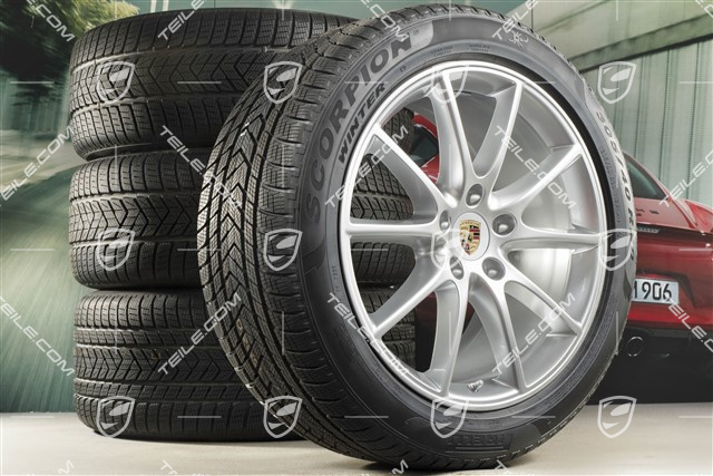 20-inch Cayenne Design winter wheel set, rims 9J x 20 ET50 + 10,5J x 20 ET64 + Pirelli winter tyres 275/45 R20 + 305/40 R20, with TPMS