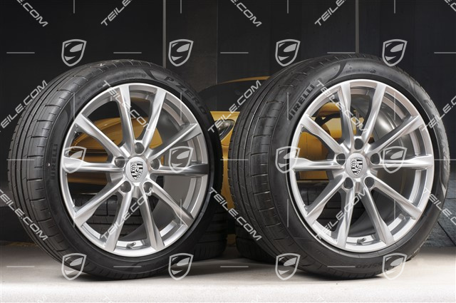 19" Boxster S Sommerräder Satz, Felgen 8J x 19 ET57 + 10J x 19 ET45, Pirelli P Zero Sommerreifen 235/40 R19 + 265/40 R19
