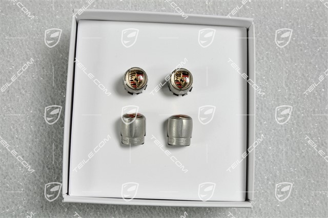 Ventilkappe, Silber, Wappen farbig, Satz für RDK-Sensoren