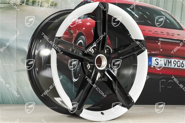 21-calowa felga Mission E Design, 9,5J x 21 ET60, czarna z wysokim połyskiem/Carrara metalik