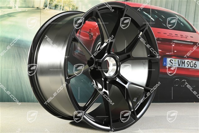 20"+21" GT3 / GT3RS wheel rim set, central lock wheels 9J x 20 ET43 + 11.5J x 21 ET46, suitable for winter use, black silk matt