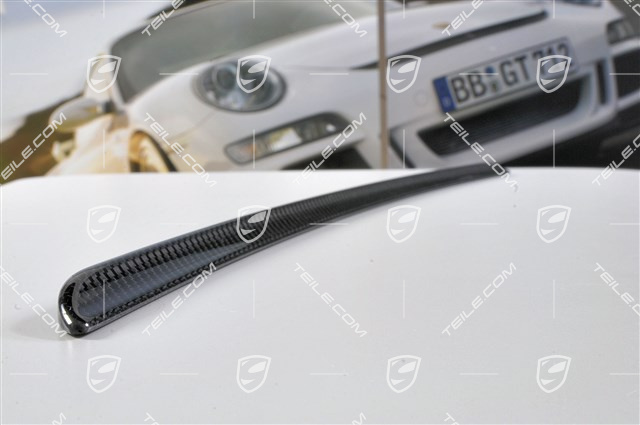 Carbon lip spoiler for GT3 rear lid (Gurney Flap), made from carbon, clear finish