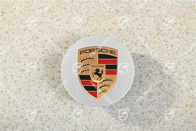 Hub cap, concave, colour emblem, diamond silver