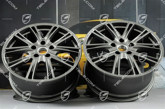 20" komplet felg Exclusive Design, 10,5J x 20 ET71 + 9,5J x 20 ET71, do użytku w zimie, platinum satynowy półmat