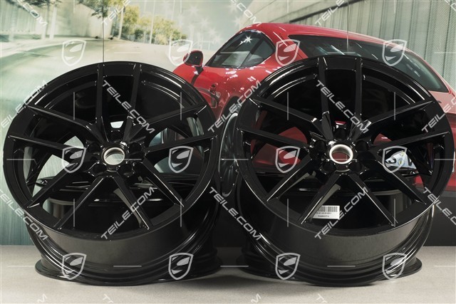 20" Felgensatz Macan S, 9J x 20 ET26 + 10J x 20 ET19, schwarz hochglanz