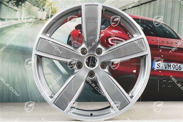 22-inch wheel rim set, Cayenne Sport Classic, 10J x 22 ET48 + 11,5J x 22 ET61, Platinum Silver