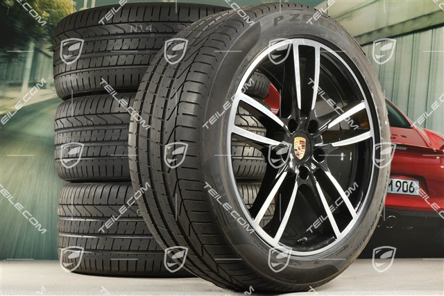 20-inch Cayenne Sport summer wheel set, rims 9J x 20 ET50 + 10,5J x 20 ET64 + summer tyres 275/45 R20 (110)Y XL + 305/40 R20 (112)Y XL, with TPMS