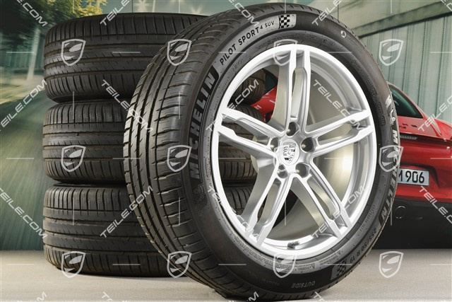 19-inch "Macan Turbo" summer wheels set, rims 8,5J x 19 ET21 + 9J x 19 ET21, summer tyres Michelin 235/55 R 19 + 255/50 R 19, with TPMS