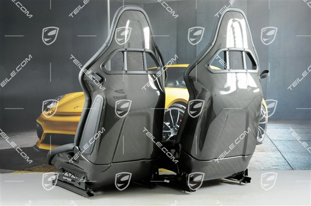 Bucket seats, collapsible, heating, leather, black, very good condition, L+R