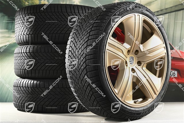 22-inch Macan Exclusive Design winter wheel set, rims 9J x 22 ET29 + 11J x 22 ET47 + Pirelli winter tyres 255/40 R22 + 295/35 R22, neodyme