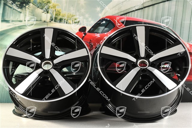 22-inch wheel rim set Cayenne Coupe Exclusive Design Sport, 10J x 22 ET48 +11,5J x 22 ET52, black high gloss