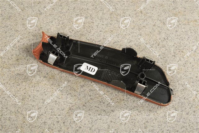 Cover trim under parking-brake lever, Leather, Terracotta