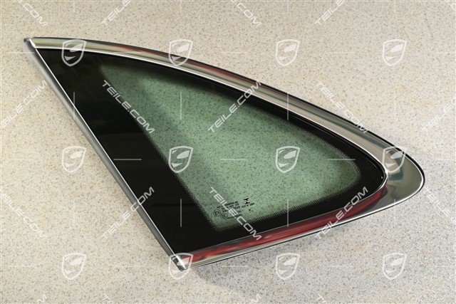Side window with moulding, aluminium package Chrome look, L
