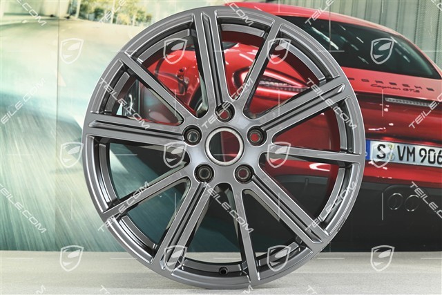 20" wheel rim set Panamera Turbo, 9.5J x 20 ET71 + 10.5J x 20 ET71, Adamantium